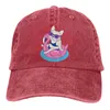 2022 Frenchie na piscina flamingo flutuante adulto jeans sun chapéu clássico Classic vintage Capinho de beisebol ajustável