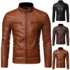 Men's Jackets Jacket Casual Collar Stand Coat Winter Leather Motorcycle Coats & Veste Homme