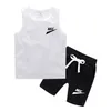 Casual Kids 2 Piece Set Clothings Cool Boy 100% Bomull T-shirt Shorts Kl￤dpojkar/flickor Tracksuit Barnkl￤der