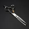 professional jp 440c steel 6 '' Upscale Golden tiger hair scissors cutting barber haircut thinning shears hairdresser 220317