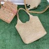 Leisure Women Straw Weave Shoulder Bag Ladies Vintage Summer Vacation Beach Large Tote Handbag Casual Coast Underarm Pouch G220607