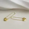 Çember küpeler huggie moda metal kare kalp şeklindeki güvenlik pimi minimalist ifade kadınlar için çemberler basit mücevherler