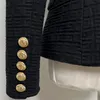 Damespakken Blazers S-5XL Spring en Autumn Fashion hoogwaardige kleine pak knop kort zwart wit jas