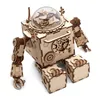 Robotime Rokr Robot Steampunk Music Box 3D drewniana łamigłówka Zebrane modele Zabuczki budowlane dla dzieci Prezent urodzinowy 220715