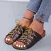 スリッパ2022女性のための夏サンダル2022ノットプラスサイズの靴のローマスタイルの特性43 PU 220516
