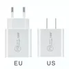 18W USB Wall Charger PD Quick Chargers 3.0 Type C US EU Plug Fast Charging Power Adapter For 12 Pro max 11 Pro with OPP Bag