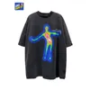 UN-CLEDONJM VERSTORT PORTAIT-afdrukken met korte mouwen T-shirt Hip-Hop Summer Streetwear Oversized Retro Men T-shirt 220516