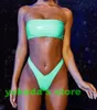 fashion Bikini suit sets swimwear women's separate halter bright leather bra bright swimwear with ruffle edge sexy print yakuda flexible