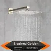 Spazio di doccia a pioggia dorata spazzolata bagno 8/10/12 "Top doccia in stile ultraso