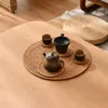 Tappetini tappeti da 6 pezzi isolanti di calore rattan tè tè rotondi sottobicchieri naturali