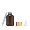 Flacone contagocce in gomma di vetro marrone chiaro vuoto da 30 ml Fiale ricaricabili per olio essenziale cosmetico