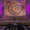 Tapeçarias Fluorescentes Cogumelo Pendurado na Parede Tapeçaria Brilha Sob Luz UV Tarô Decoração de Casa Noite Luminosa Mandala TapeçariasTapes6452903