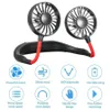 Party Favor Hand Free Fan Sports Portable USB Oplaadbare Dual Mini Air Cooler Summer Neck Hanging Fan Sea Shipping FY4155 SXJUL5