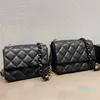 Womens Luxo Mini Flap Bags Cor Sólida Couro Genuino Crossbody Designer Bolsas Bolsas Multi-Color Cadeia Timeless Diamond Quilted 2022