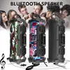 CH-M18 스피커 20W 휴대용 스포츠 무선 Bluetooth 스테레오 서브 우퍼 스피커 힙합 팝 Caixa de som 조절 가능한베이스 야외 라운드 스피커 플레이어