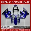 OEM Ciało wtrysku Mold dla Kawasaki Ninja ZZR600 05-08 ZZR ZZR-600 600 CC 05 06 07 08 Cowing 38HC.17 ZZR 600 600CC 2005 2006 2007 2008 Zielona fabryka Nowy 100% Fit Working Kit