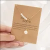Pendant Necklaces Pendants Jewelry Lotus Butterfly Pearl Letter Necklace Wish Card Women Clavicle Chain Wedding Lover Female Accessory Dro