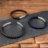 Bracelets de charme Chanfar Bracelet en cuir véritable pour hommes bleu marron corde tressée mâle en acier inoxydable caché fermoir de sécurité braceletscharm Kent2