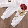 Детская девочка дизайнерская одежда для девочек в бутик детская одежда роза с блестками с печеной шнур