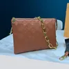 سلاسل Crossbody Women Lands Handbags أكياس كتف ابنته سيدة حقيبة يد حقيبة خيف فرس فرنزيه محفظة جلدية حقيقية.