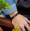 Bracciale Chian in acciaio inossidabile da uomo Bracciale nero lucido fai da te ID Bracciale rigido per amici Regali Gioielli 12mm 8,26 pollici