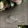 Gratulationskort 20st Clear Acrylic Hexagon Blank Place Laser Cut Sheet Plain Tiles Wedding Decoration For Table Numbers Gästnamn3228951