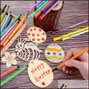 Party Decoration Event Supplies Festive Home Garden 30/50/60/80mm DIY Easter Egg Wood Slices HangiBng Pendant Unfinishe Crafts For Happy K