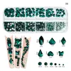 12Gird Box Multi Size AB / Colorful Hotfix Strass Flatback Crystal Diamond Gems 3D Glitter Nail Art Decorazioni di lusso DHL libero