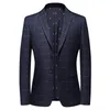 Винтажный клетчатый пиджак в британском стиле, мужской повседневный приталенный пиджак, деловой пиджак с одной пуговицей, плюс размер 3XL, Hombre 220514
