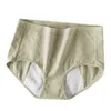 Menstruations-Slip, mittlere Taille, auslaufsichere Unterwäsche für Damen, Baumwoll-Unterwäsche für Perioden, große nahtlose Slips für Damen, L220802