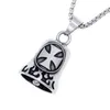 316 Motorcycle en acier inoxydable Crosses Knights Templiers Collier de cloche pour hommes Punk Gothic Bike Club Men Antique rétro Silver Biker Charms Jewel