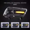Conjunto dinámico de señal de giro de faro LED de coche para Dodge Challenger 2008-2014 luces de circulación diurna DRL modificadas para automóvil