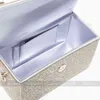 Borsa da sera Pochette da donna con scatola di cristallo 2022 Designer di lusso Borsa da sposa con strass lucido e borsa a tracolla con catena di perline 220622