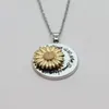 Pendant Necklaces Rotatable You Are My Sunshine Engraved Sunflower Necklace For Women FemalePendant