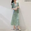 Gonne 2022 Coreano Inghilterra Office Lady Semplice Dot Raso Elegante Estate Midi Lunghezza Gonna Donna Plus Size XXXLGonne