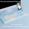 Teclado manipulador de hundimiento, teclado para juegos con cable retroiluminado de colores mixtos de 104 teclas, teclado ergonómico para juegos de oficina para PC portátiles 232m5753593