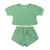 Zestaw piżamy dziecięcej ubrania dla niemowlęcia dla dziewczynki Summer Sleep Fest Diddled Tops Shorts Toddler Zestawy odzieży 220425
