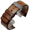 Qualité véritable rétro bracelet de montre en cuir véritable hommes pour DZ4343 DZ4323 DZ7406 bracelet de montre vintage cuir italien 22mm 24mm 26mm 220507