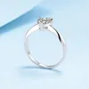 Cluster Rings Trendy 925 Sterling Silver 1ct D Color VVS1 Heart Moissanite Engagement Women Jewlery Diamond Test Pass Anniversary Gift