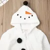 0-3 Years Toddler Born Kid Baby Boy Girl Christmas Rompers Snowman Plush Long Sleeve Jumpsuit Warm Autumn Spring Costumes 220525