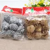 Kerstdecoraties 9 stks/set gouden dennenappels Baubbles Xmas boomdecoratie ornament decor 4cmchristmas