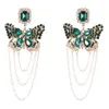 Fashion Rhinestone Imitation Pearl Butterfly Earrings Party Dangle Earrings Women's Elegant Jewelry