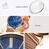 SK SHENGKE Marke K0103 Pretty Starry Sky Dign Frauen Uhr Wasserdichte Edelstahl Band Ladi Quarz Armbanduhr