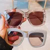 Vintage Oversized Square Sunglasses Women Luxury Trend Brand Designer Fashion Big Frame Sun Glasses Summer Colorful Goggles 220611