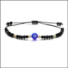 Bracelets de charme joias trançadas maus de pulseira azul de olho artesanal colorf contas de cristal para mulheres entrega de menina 2021 qvsrl