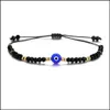 Charm Armbänder Schmuck Geflochtenes Evil Blue Eye Armband Handgemachte farbige Kristallperlen für Frauen Mädchen Drop Lieferung 2021 QVSRL