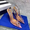 Aquazzuras PVC Designers de alta qualidade saltos sandálias femininas Redes de salto de salto de castanha de casta