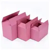 5pcs 10pcs Pink carton storage gift corrugated paper packaging box trinkets Festival box support customized size printing 220608
