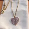 Western Style Rhinestone Pendant Necklaces Heart Shaped Elegant Necklace Personality Trendy Full Diamonds Necklaces