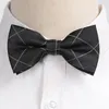 Noeuds papillon Jacquard Hommes Bowtie Microfibre Bowknot Tissé Dot Checked Stripped Tie Butterfly Wedding Dress Mens Formal Dog ButterflyBow